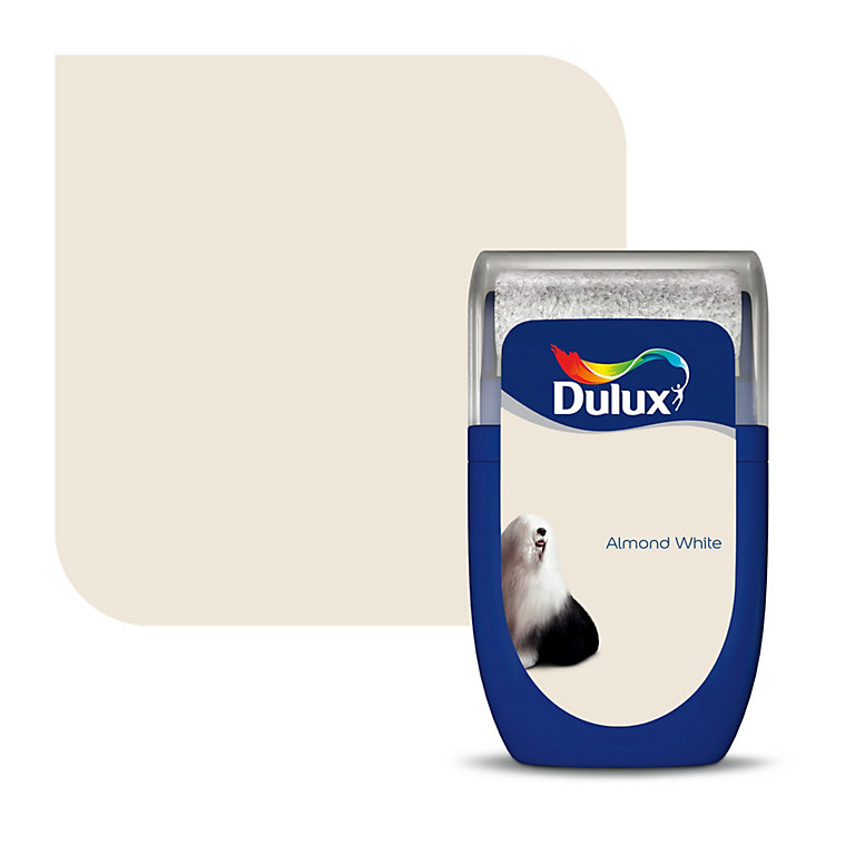 Image of Dulux Standard Almond white Matt Emulsion paint, 30ml Tester pot
