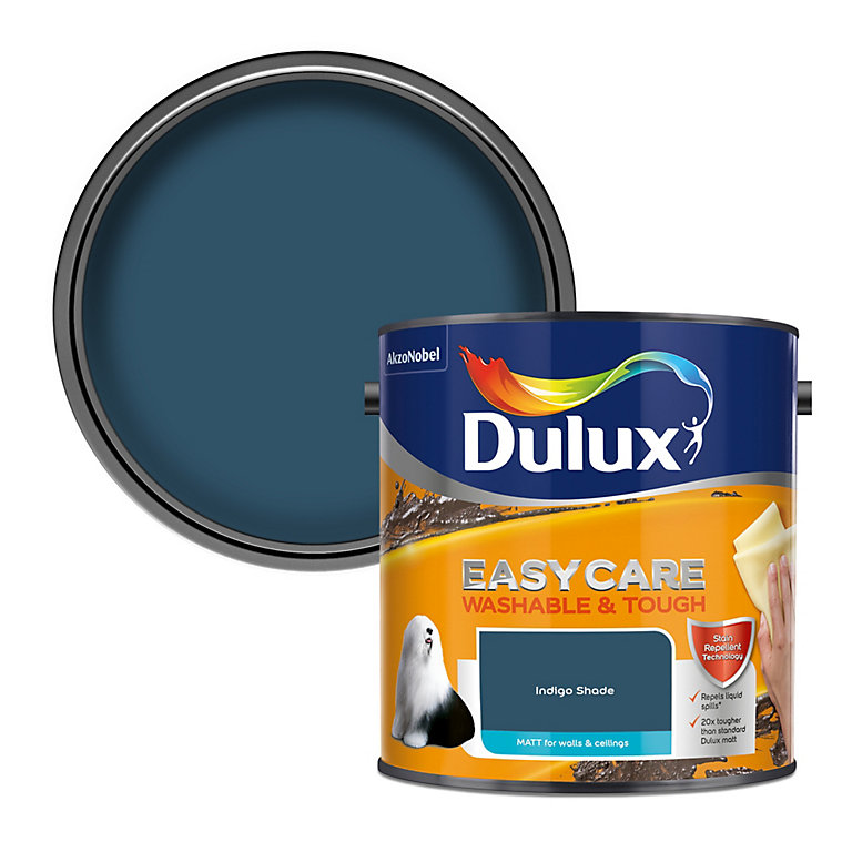 Product image for Dulux Easycare Indigo Shade Matt Wall paint, 2.5L