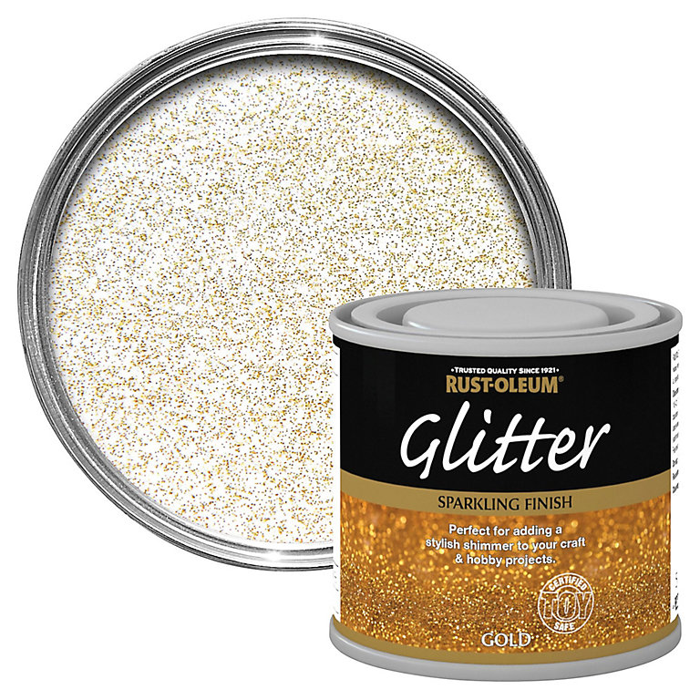 Product image for Rust-Oleum Gold glitter effect Gloss Multi-surface Special effect paint, 125ml