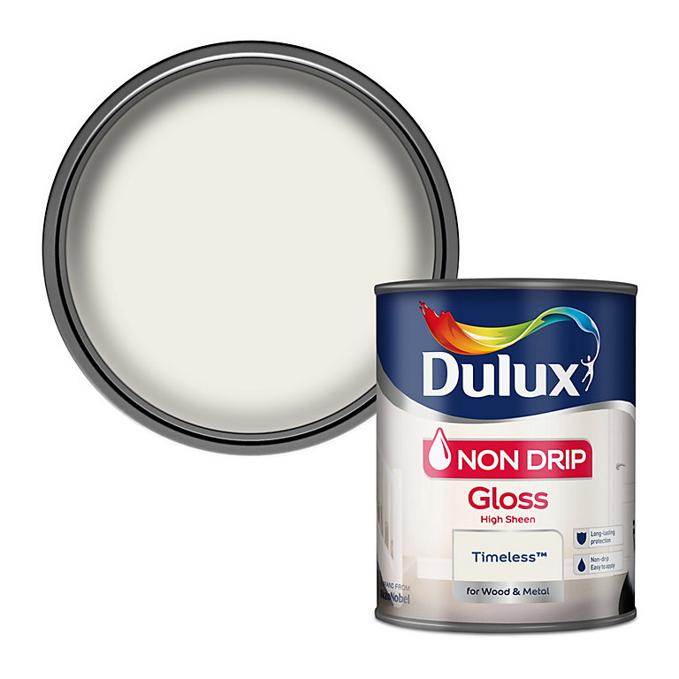 Image of Dulux Non drip Timeless Gloss Metal & wood paint, 750ml