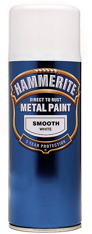 Image of Hammerite Smoothrite White Gloss Spray paint, 400ml