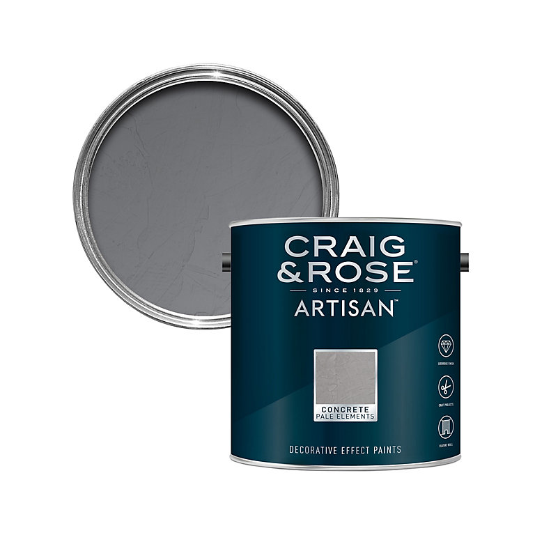 Image of Craig & Rose Artisan Pale Elements Concrete effect Matt Topcoat Special effect paint, 2.5L