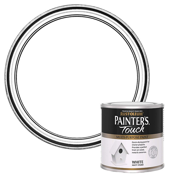 Image of Rust-Oleum Painter's Touch White Matt Furniture paint, 250ml