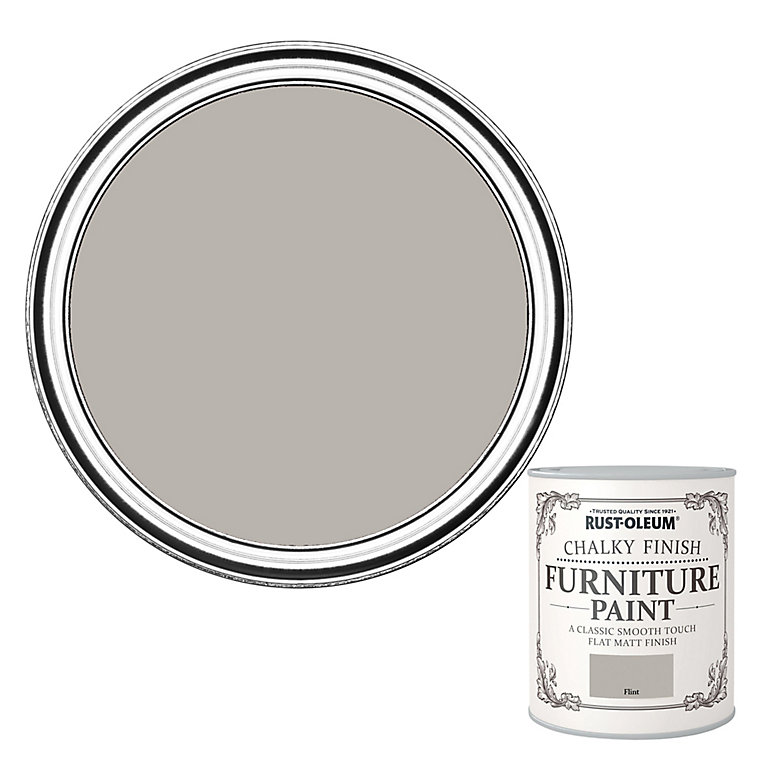 Product image for Rust-Oleum Flint Flat matt Furniture paint, 750ml