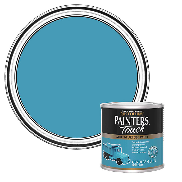 Image of Rust-Oleum Painter's Touch Cerulean Blue Matt Furniture paint, 250ml