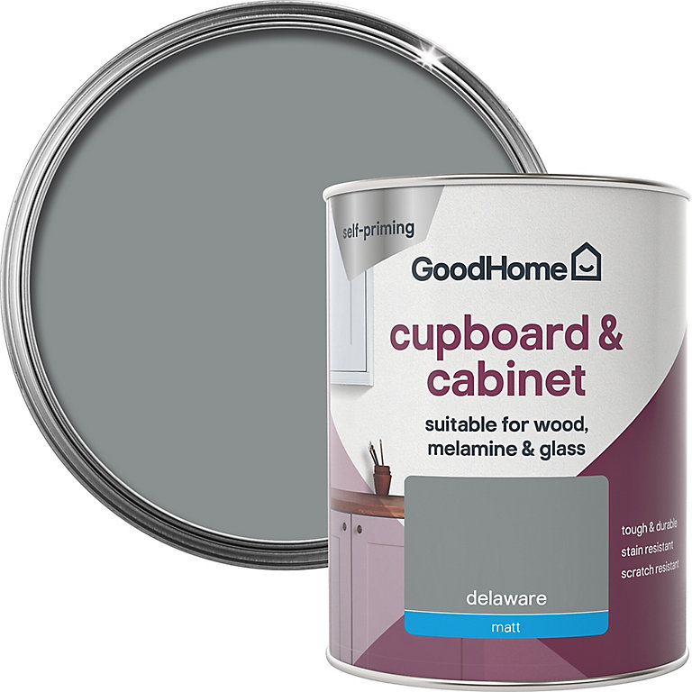 Image of GoodHome Durable Delaware Matt Cabinet & wardrobe paint, 750ml