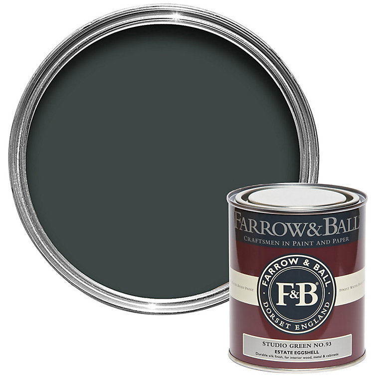 Image of Farrow & Ball Estate Studio Green No.93 Eggshell Paint, 750ml