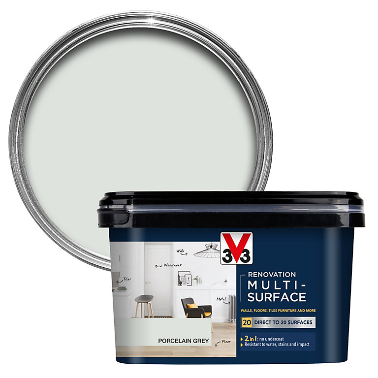 Image of V33 Renovation Porcelain Grey Satinwood Multi-surface paint, 2L