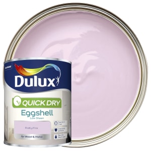 Product image for Dulux Quick dry Pretty pink Eggshell Metal & wood paint, 750ml