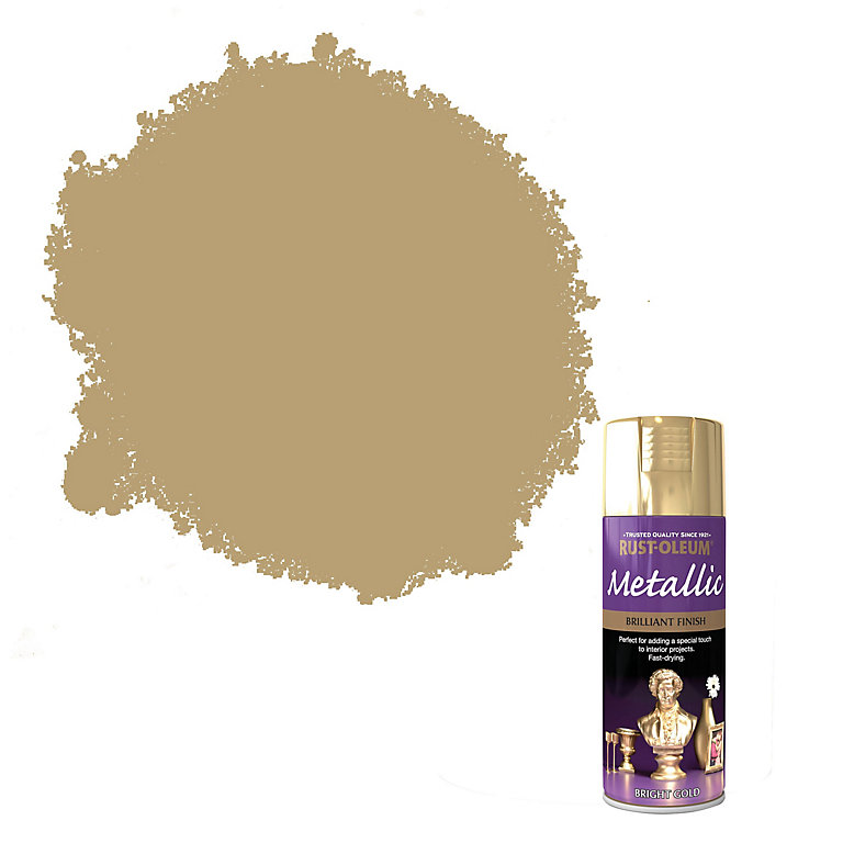 Image of Rust-Oleum Metallic Bright gold effect Multi-surface Spray paint, 400ml