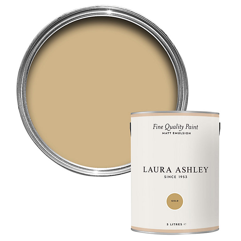 Image of Laura Ashley Gold Matt Emulsion paint, 5L
