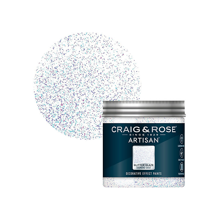 Image of Craig & Rose Artisan Diamond Dust Glitter effect Topcoat Special effect paint, 300ml