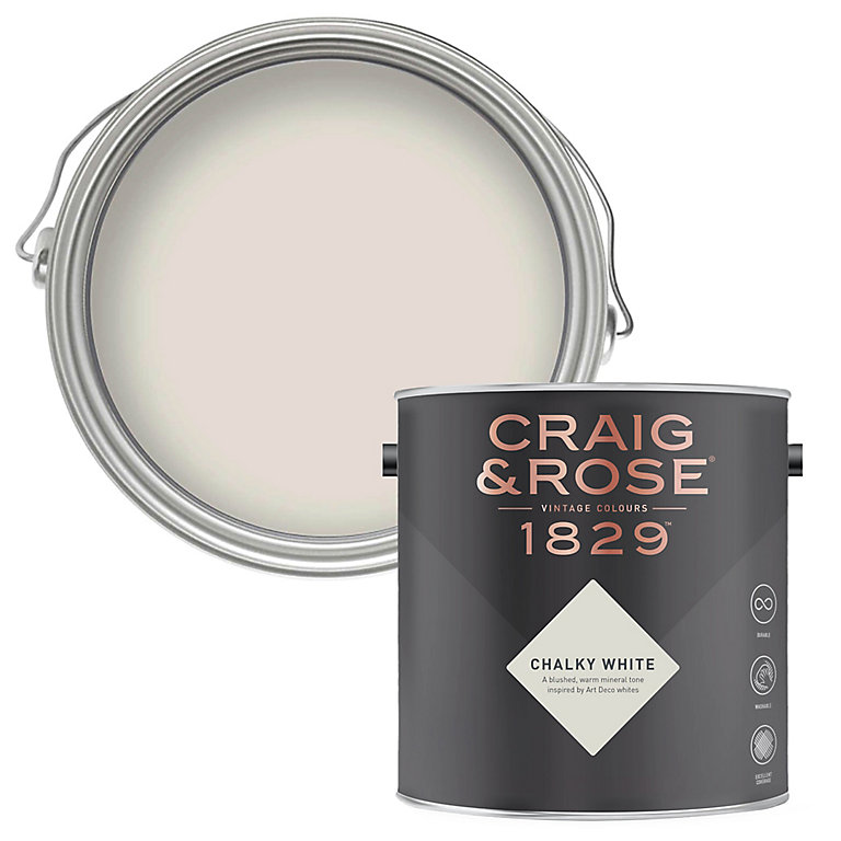 Product image for Craig & Rose 1829 Chalky White Chalky Emulsion paint, 2.5L