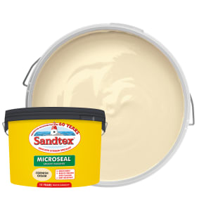 Image of Sandtex Ultra smooth Cornish cream Masonry paint, 10L