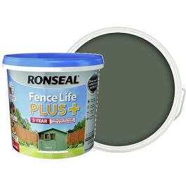 Product image for Ronseal Fence Life Plus Willow Matt Exterior Wood paint, 5L
