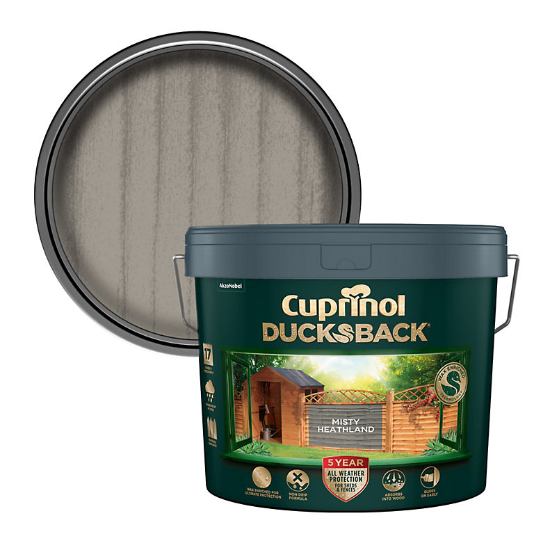 Image of Cuprinol Ducksback Misty Heathland Matt Exterior Wood paint, 9L Tin