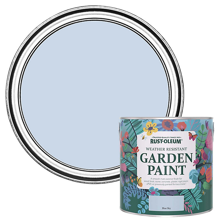Image of Rust-Oleum Garden Paint Blue Sky Matt Multi-surface Garden Paint, 2.5L Tin