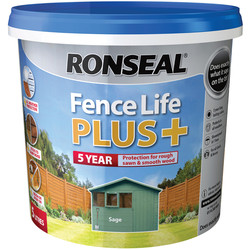 Product image for Ronseal Fence life plus Sage Matt Exterior Wood paint, 5L