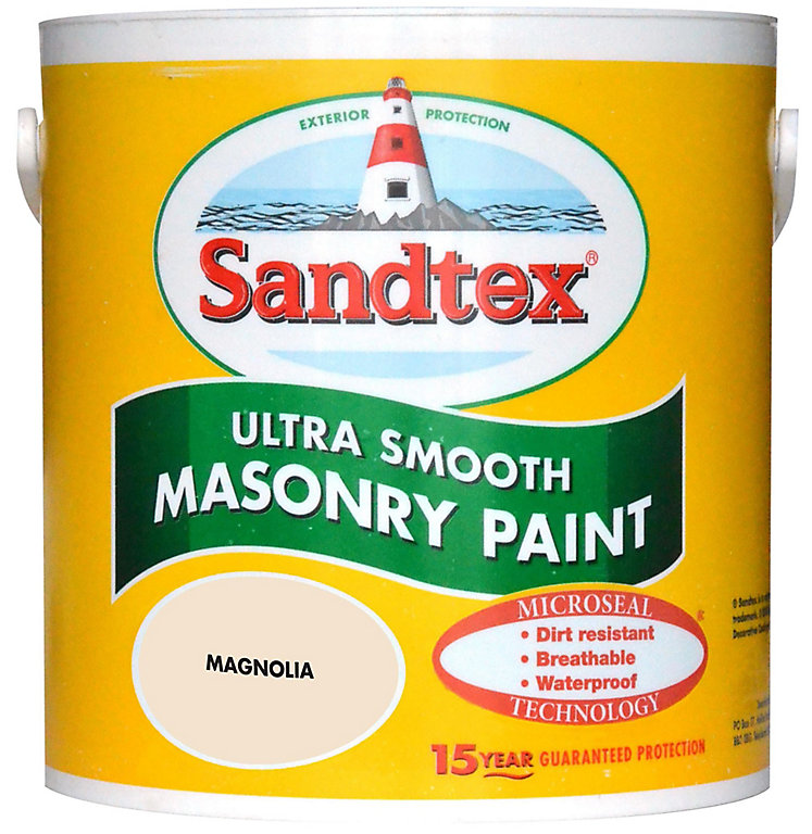 Product image for Sandtex Magnolia Smooth Masonry paint, 2.5L