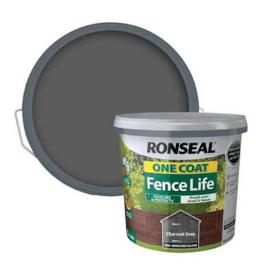 Image of Ronseal One Coat Fence Life Charcoal grey Matt Exterior Wood paint, 5L