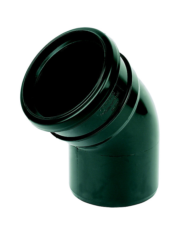 Image of Soil & Vent 135° Offset Bend Single Socket Pvcu Black 110mm