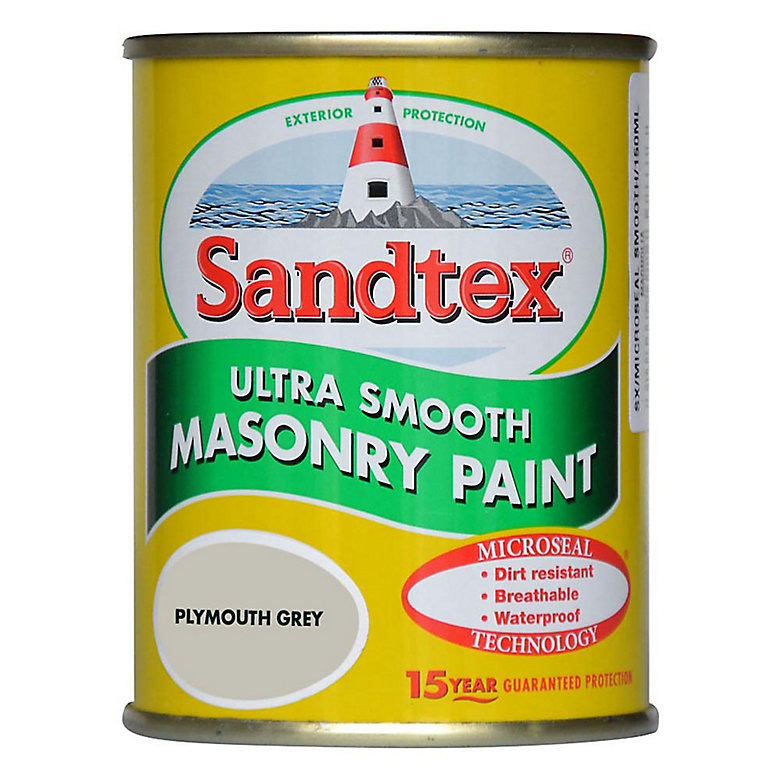 Product image for Sandtex Ultra smooth Plymouth grey Masonry paint, 150ml Tester pot