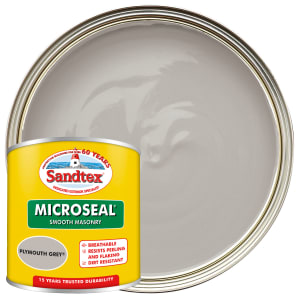Product image for Sandtex Ultra smooth Plymouth grey Masonry paint, 150ml Tester pot
