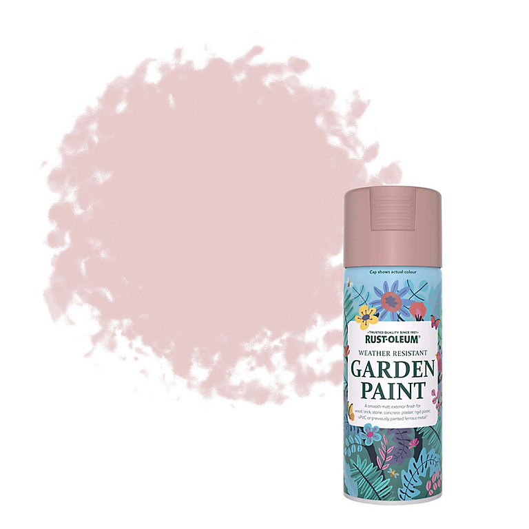 Product image for Rust-Oleum Garden Paint Pink Champagne Matt Multi-surface Garden Paint, 400ml Spray can
