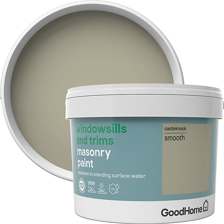 Image of GoodHome Windowsills & trims Castleknock Smooth Matt Masonry paint, 2.5L
