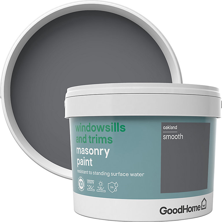 Image of GoodHome Windowsills & trims Oakland Smooth Matt Masonry paint, 2.5L