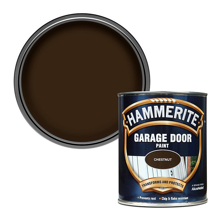 Product image for Hammerite Chestnut Gloss Garage door paint, 750ml