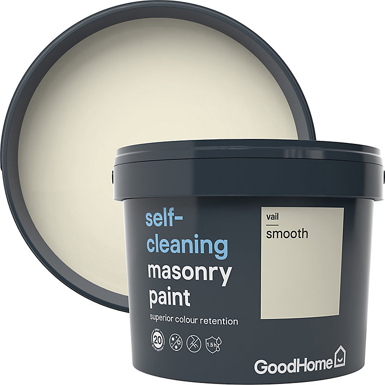 Image of GoodHome Self-cleaning Vail Smooth Matt Masonry paint, 10L