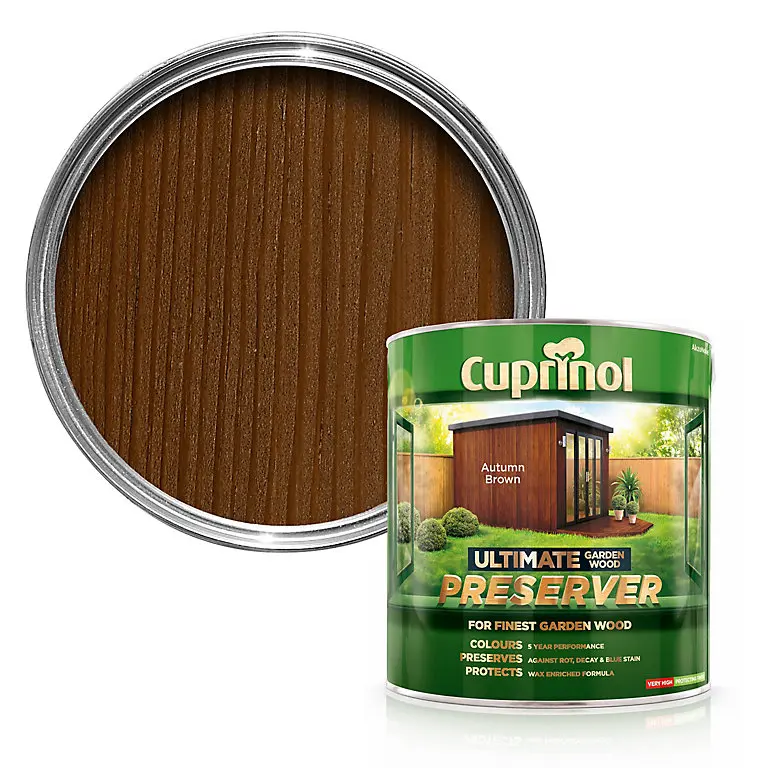 Product image for Cuprinol Ultimate Autumn brown Matt Exterior Wood paint, 4L