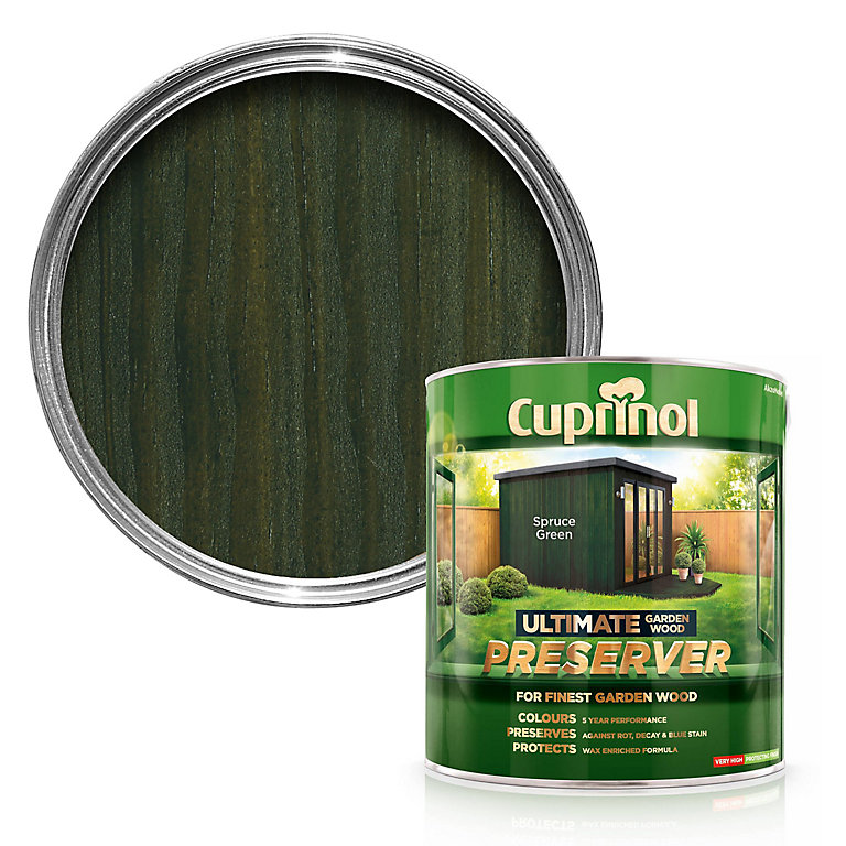 Product image for Cuprinol Ultimate Spruce green Matt Exterior Wood paint, 4L