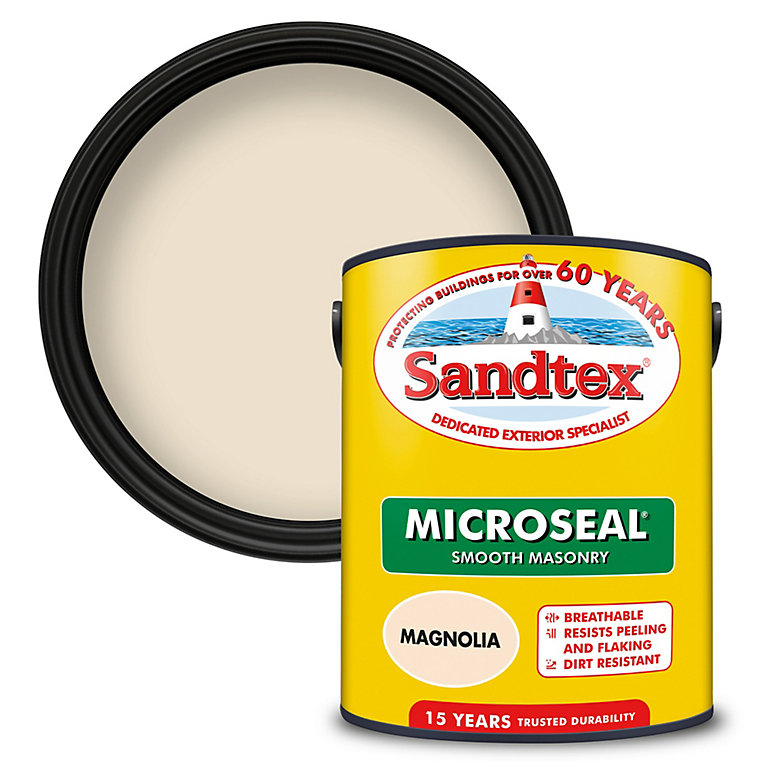 Image of Sandtex Ultra smooth Magnolia Masonry paint, 5L