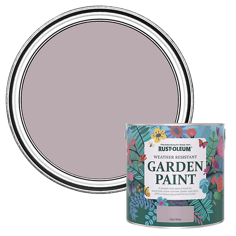 Product image for Rust-Oleum Garden Paint Lilac Wine Matt Multi-surface Garden Paint, 2.5L Tin