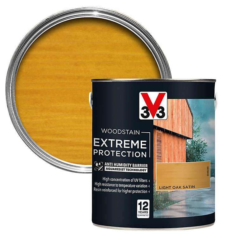 Image of V33 Extreme protection Light Oak Satin Wood stain, 2.5L