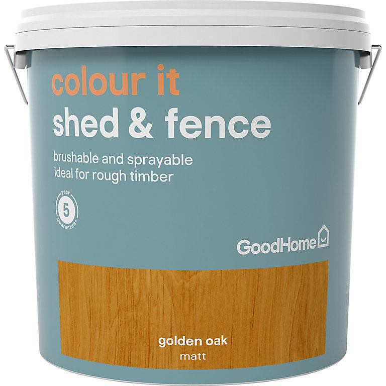 Image of GoodHome Colour it Golden oak Matt Fence & shed Stain, 9L