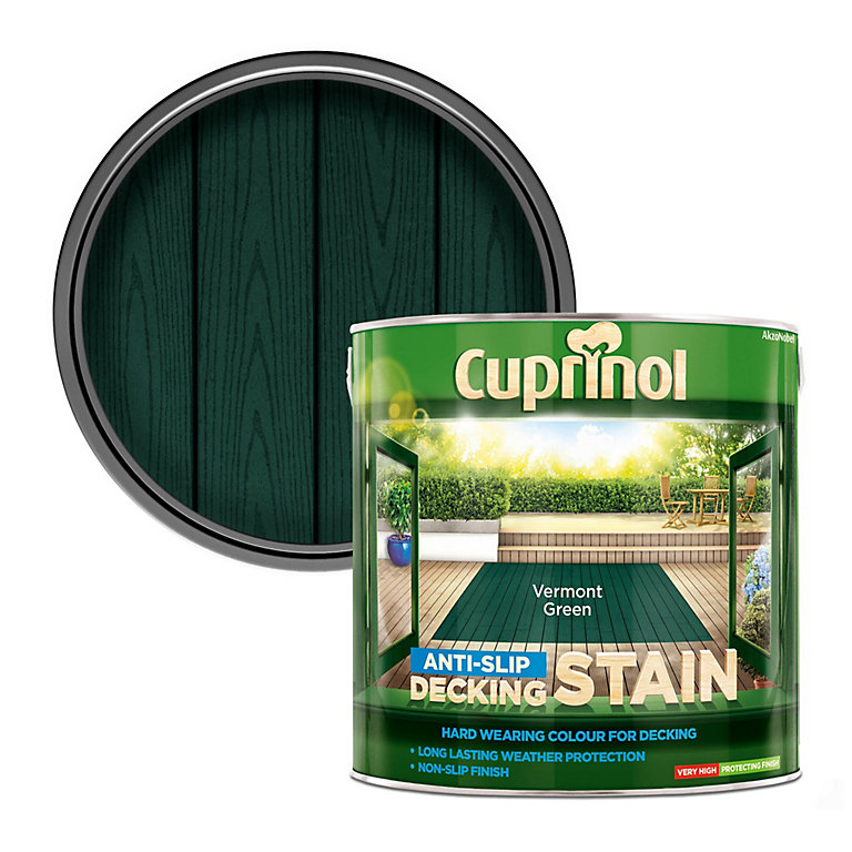 Product image for Cuprinol Vermont green Matt Decking Wood stain, 2.5L