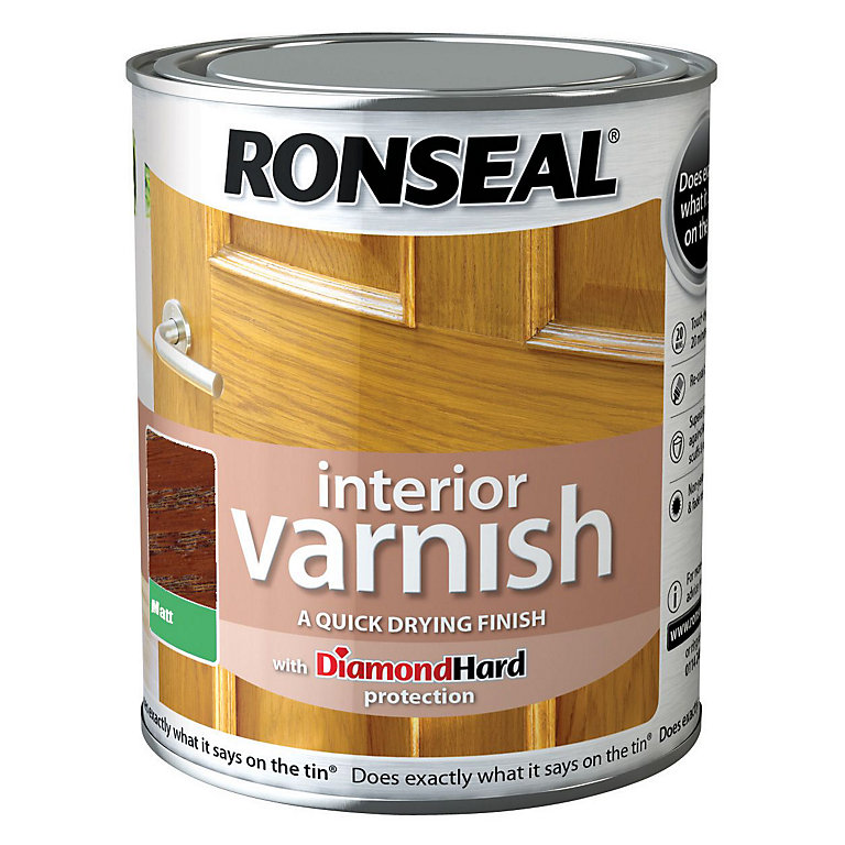 Image of Ronseal Diamond hard Dark oak Matt Wood varnish, 750ml