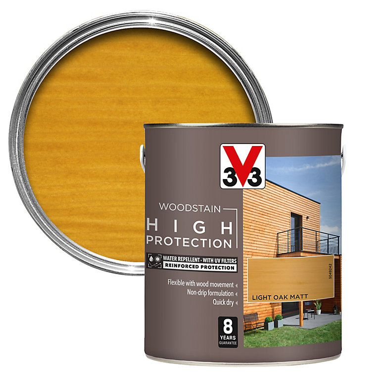 Image of V33 High protection Light oak Matt Wood stain, 2.5L