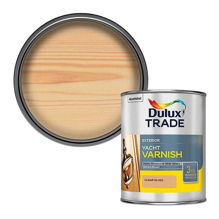 Product image for Dulux Trade Weathershield Yacht Clear Gloss Wood varnish, 1L