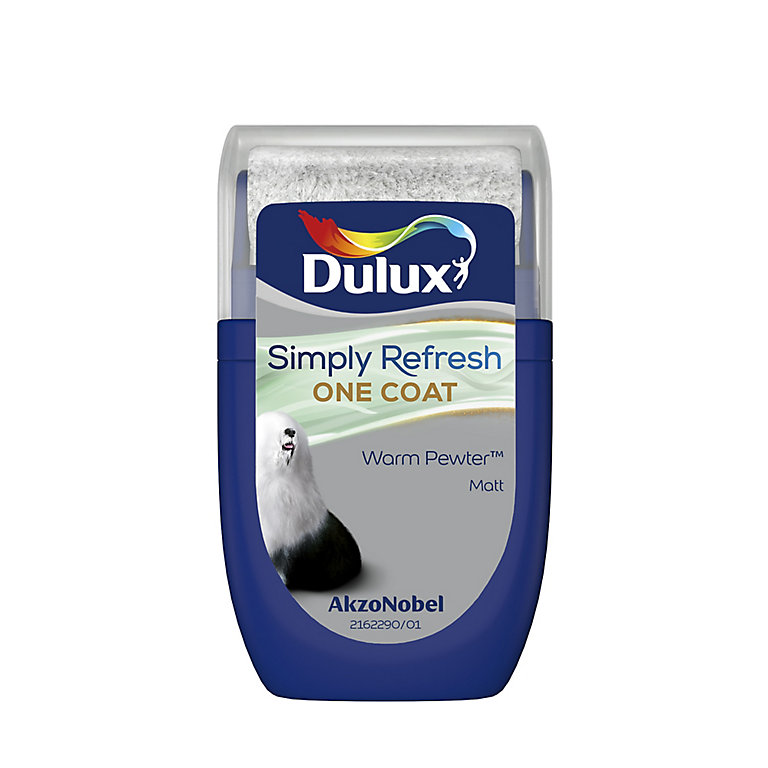 Image of Dulux One coat Warm pewter Matt Emulsion paint, 30ml Tester pot