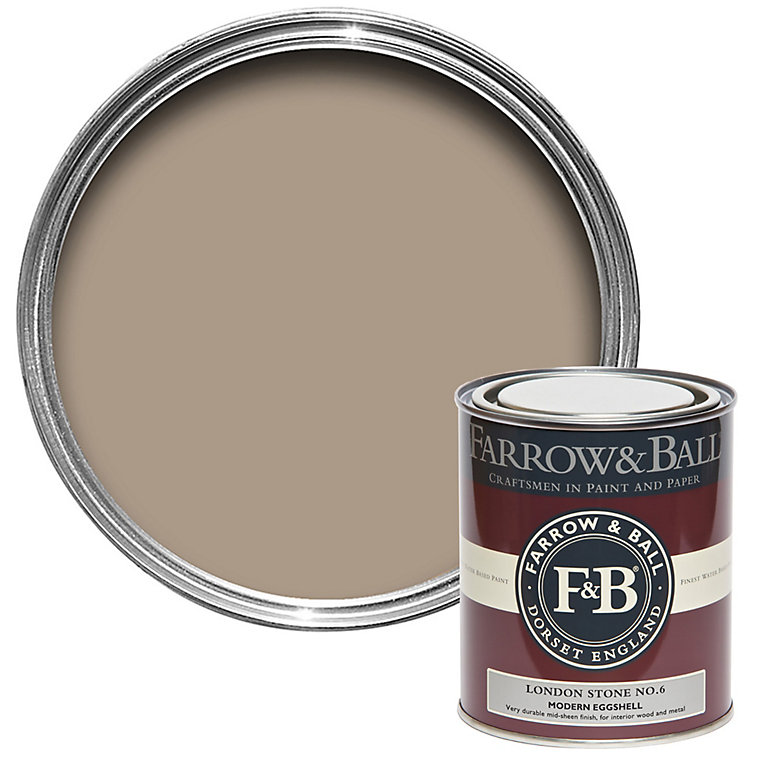 Product image for Farrow & Ball Modern London Stone No.6 Eggshell Paint, 750ml
