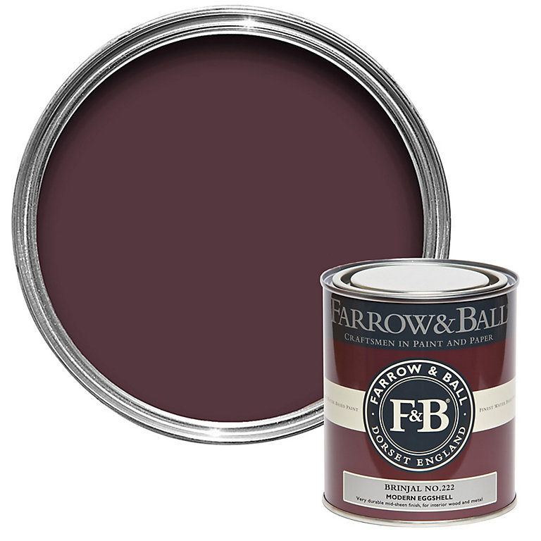 Image of Farrow & Ball Modern Brinjal No.222 Eggshell Paint, 750ml
