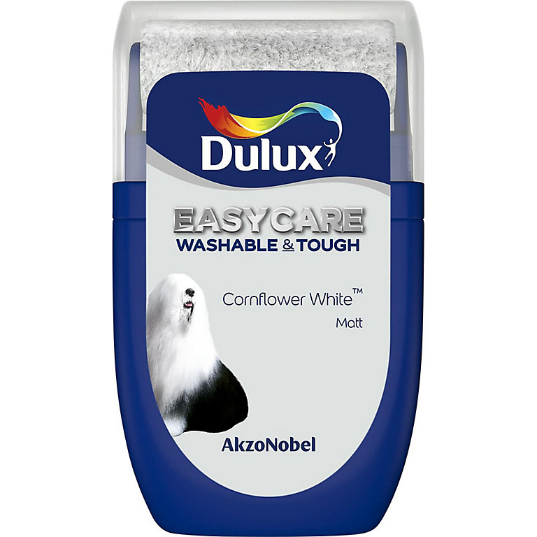 Dulux Easycare Cornflower white Matt Emulsion paint, 30ml Tester pot Price Comparisons | Compare The Build