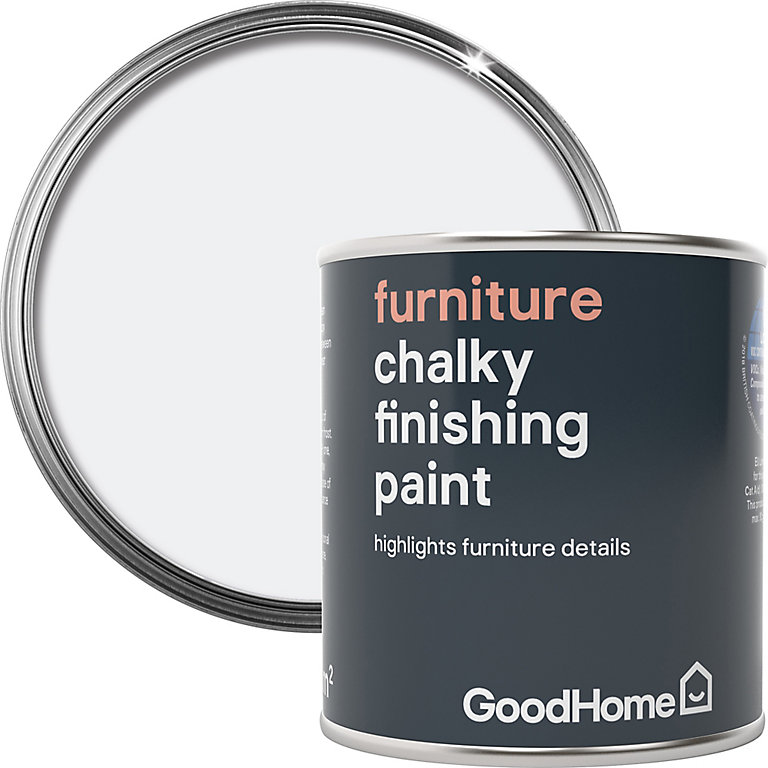 Image of GoodHome North pole (Brilliant white) Chalky effect Furniture paint, 125ml