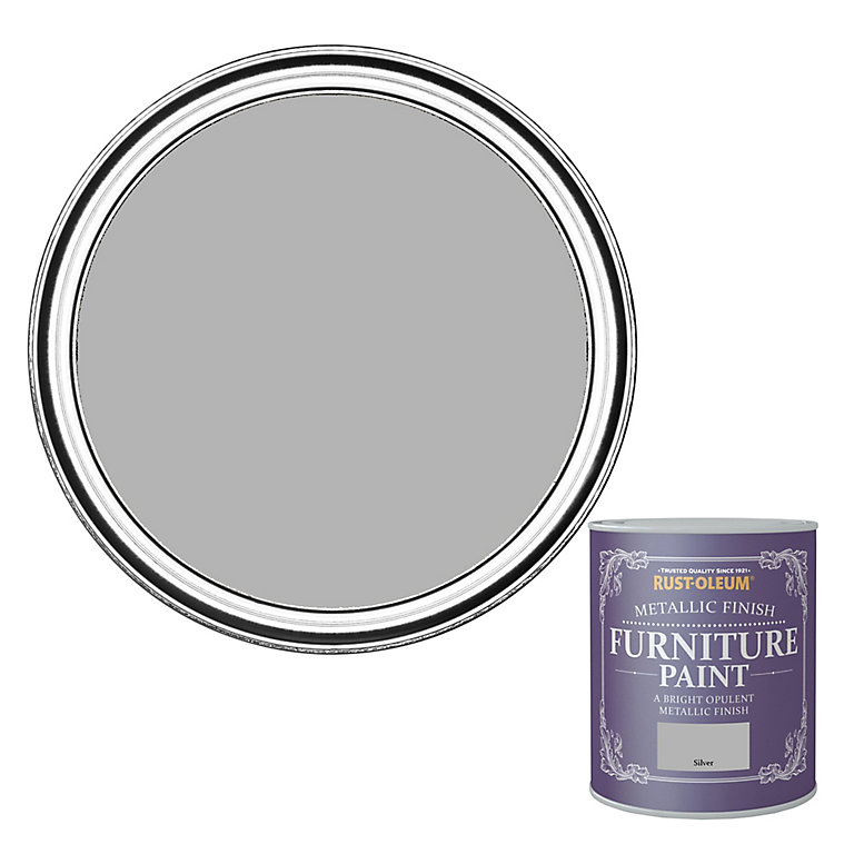 Image of Rust-Oleum Silver effect Furniture paint, 125ml