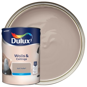 Product image for Dulux Walls & ceilings Soft truffle Matt Emulsion paint, 5L