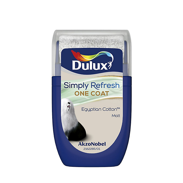 Image of Dulux One coat Egyptian cotton Matt Emulsion paint, 30ml Tester pot
